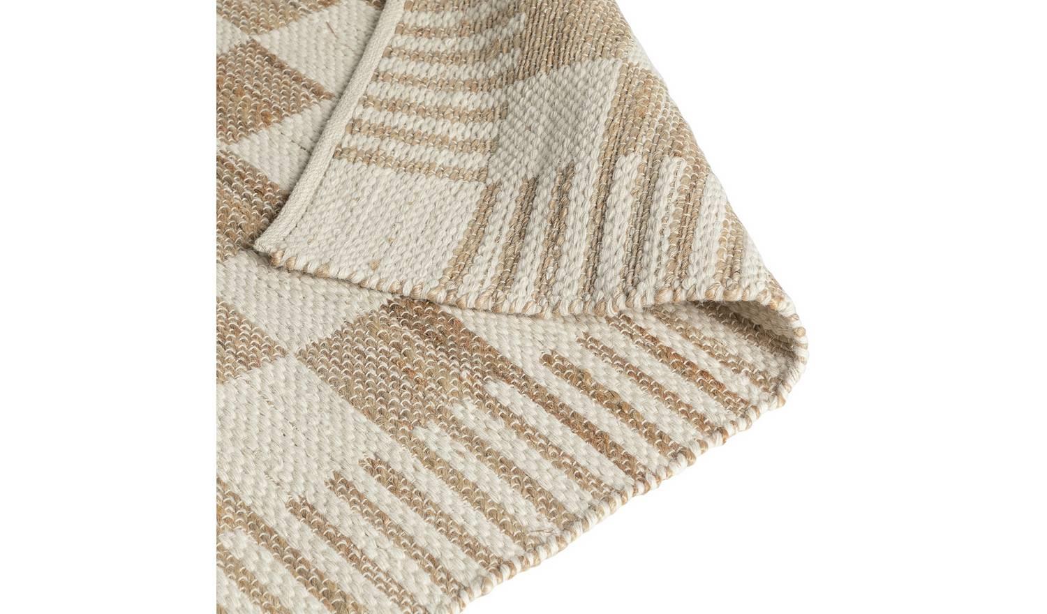 Archive Checkerboard Natural Flatweave Rug 120x170cm Patterned Living Room - Image 4