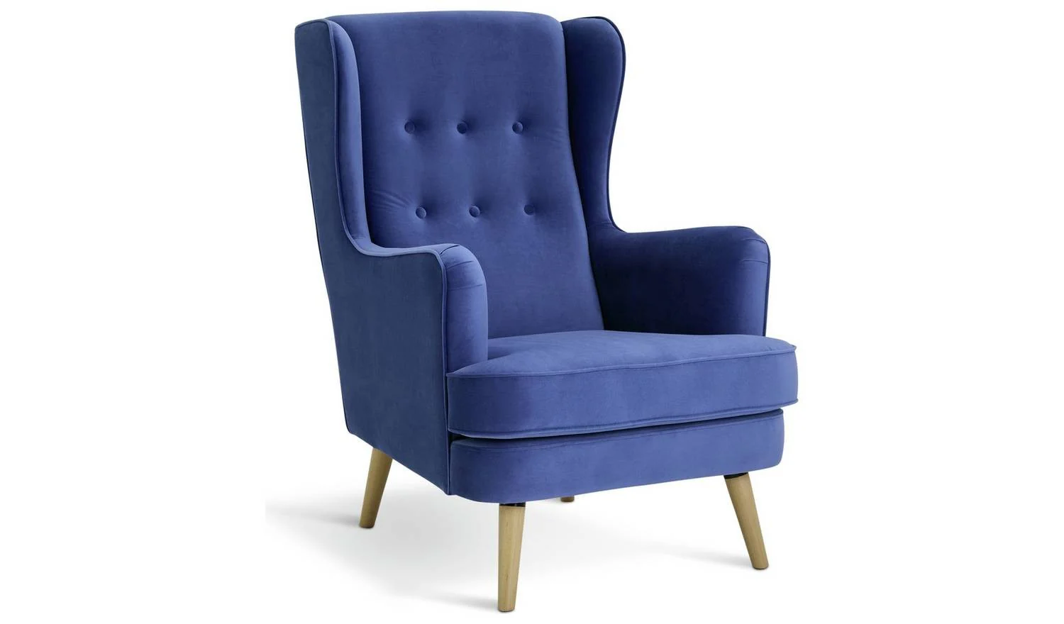 Callie Velvet Chair Cornflower Blue Comfortable Lounge Chair Design - Image 3