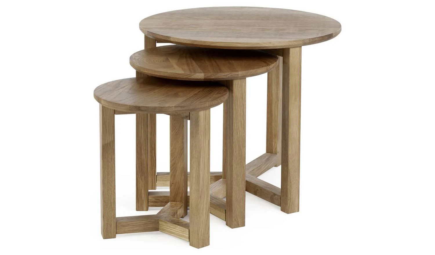 Julian Bowen Nidri Nest of 3 Tables Natural Modern Living Room Furniture - Image 2