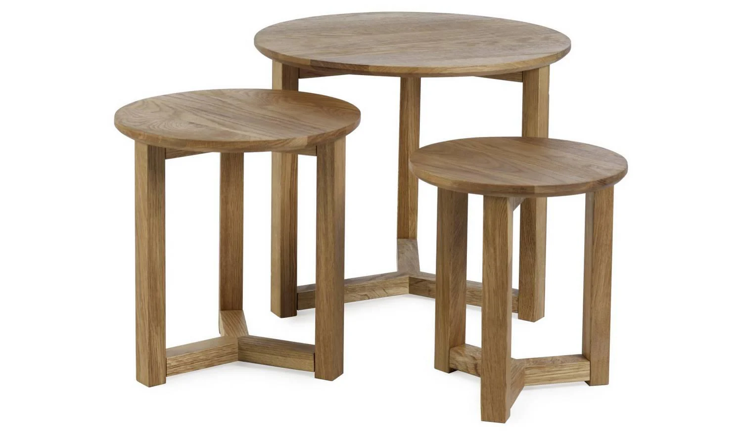 Julian Bowen Nidri Nest of 3 Tables Natural Modern Living Room Furniture - Image 3