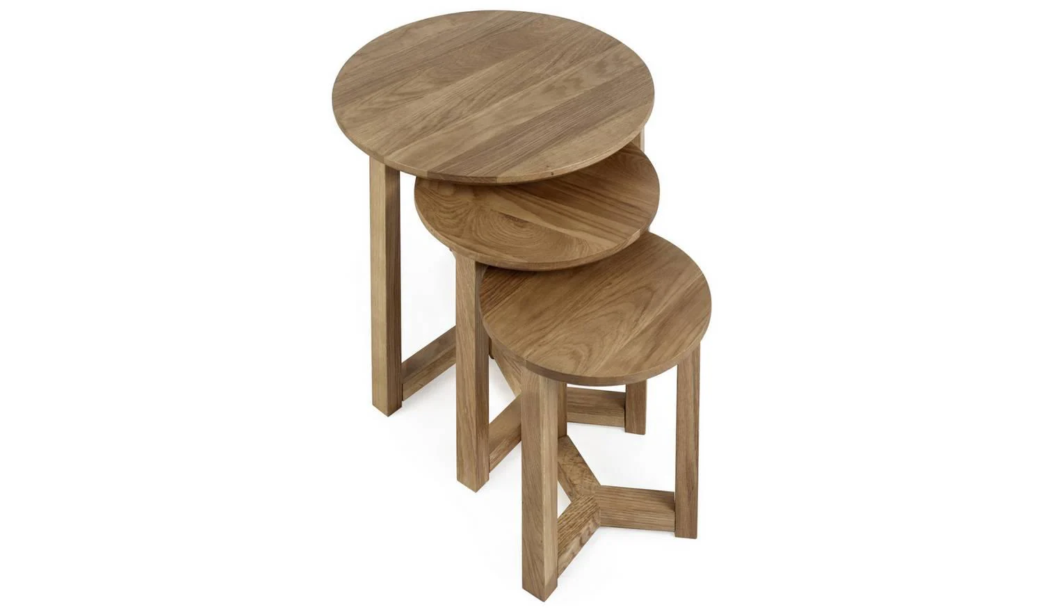 Julian Bowen Nidri Nest of 3 Tables Natural Modern Living Room Furniture - Image 4