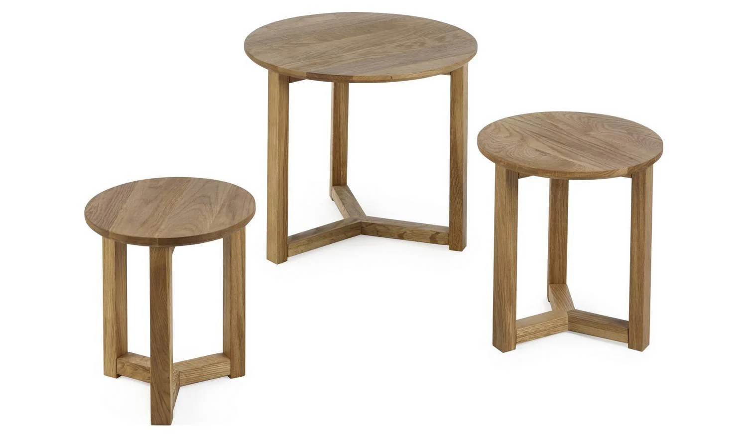 Julian Bowen Nidri Nest of 3 Tables Natural Modern Living Room Furniture - Image 5