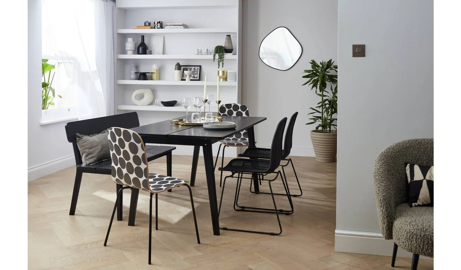 Nel Wood 4 Seater Dining Table Black Stylish and Durable Dining Room Decor - Image 4