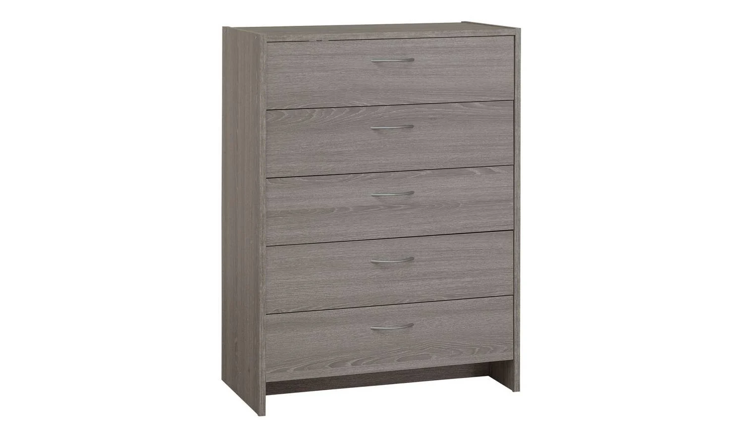 Seville 5 Drawer Chest Grey Oak Effect Storage Organiser Bedroom Furniture
